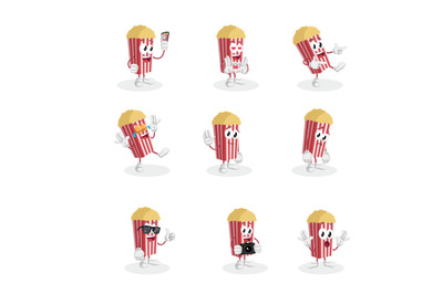 Popcorn mascot logo