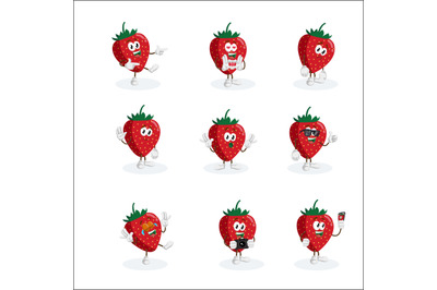 Strawberry mascot logo