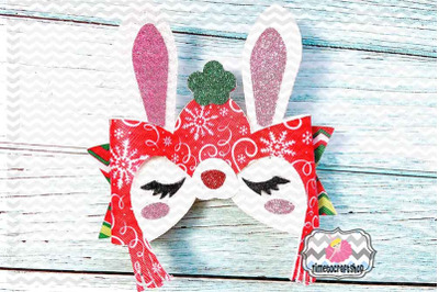 Holiday Christmas Bunny Bow Template, Winter Hat Bunny bow