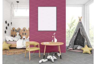 Interior scene - artwork background - frame mockup