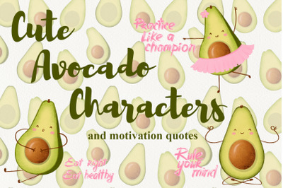 Avocado Characters Clipart