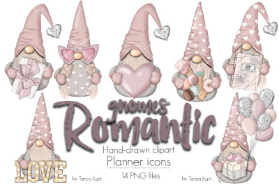 Romantic Nordic Gnomes Planner Icons