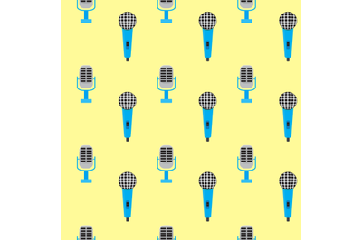 Seamless pattern vintage microphone