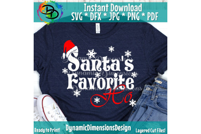 Santas Favorite Ho SVG, Favorite Ho svg, Funny Santa Hat svg, Santa H