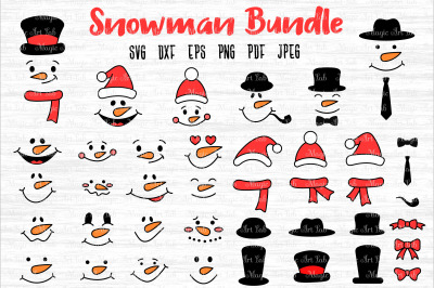 Snowman face SVG, Christmas Svg, Snowman svg, Snowman bundle