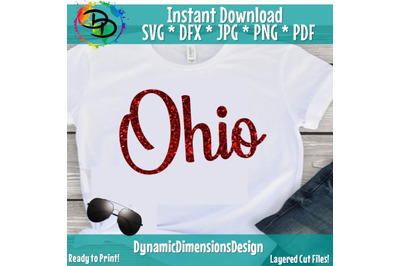 Ohio Svg, Ohio in Script, Script Font, College, Basketball, Football,