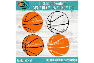 Basketball SVG, Ball svg, Basketball Svg Bundle, 4 Versions of Basket