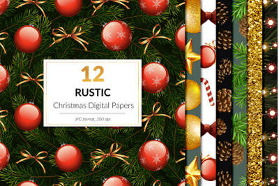 Rustic Holiday Digital Paper