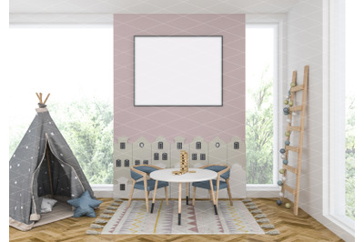 Interior scene - artwork background - frame mockup