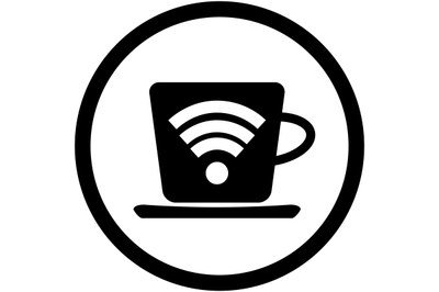 Cup of coffee with symbol wifi