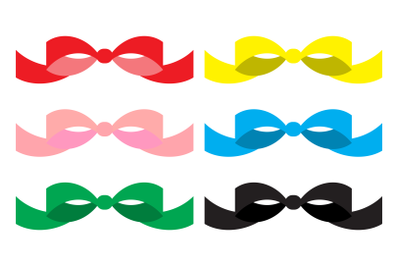 Set of colored bows