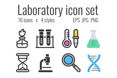 Science laboratory icon set