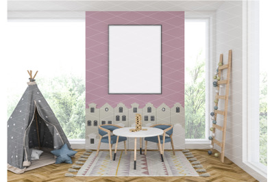 Interior scene - artwork background - frame mockup