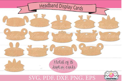 Animal Ears Headband Display Card Bundle, SVG, PNG, DXF, PDF, EPS