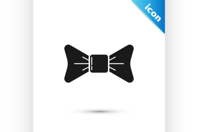 Black Bow tie icon isolated on white background.  Vector Illustration