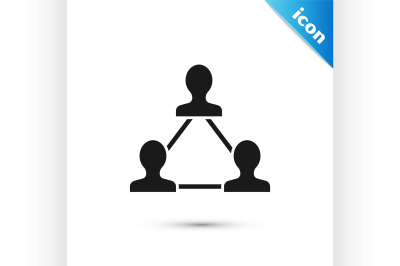 Black Project team base icon isolated on white background. Business an