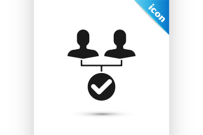 Black Project team base icon isolated on white background. Business an