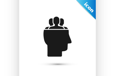 Black Project team base icon isolated on white background. Business an