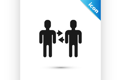 Black Project team base icon isolated on white background. Business an