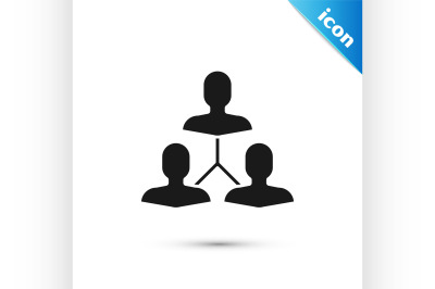 Black Project team base icon isolated on white background. Business an