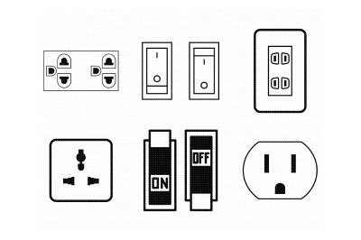 electrical socket, on and off switch, light switches svg, svg file