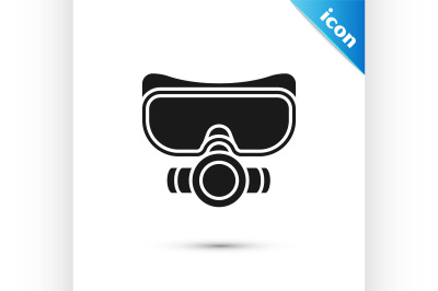Black Diving mask icon isolated on white background. Extreme sport. Sp