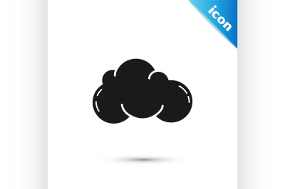 Black Cloud icon isolated on white background.  Vector Illustration