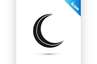 Black Moon and stars icon isolated on white background.  Vector Illust