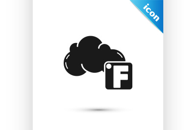 Black Fahrenheit and cloud icon isolated on white background.  Vector