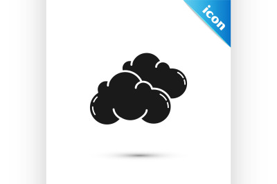 Black Cloud icon isolated on white background.  Vector Illustration