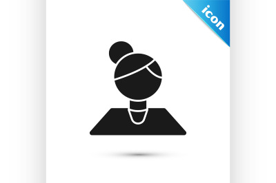 Black Teacher icon isolated on white background.  Vector Illustration