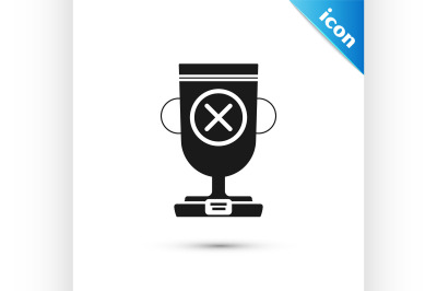 Black Award cup icon isolated on white background. Winner trophy symbo