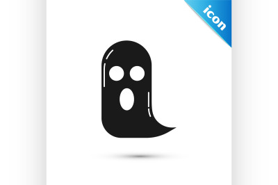 Black Ghost icon isolated on white background. Happy Halloween party.