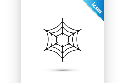 Black Spider web icon isolated on white background. Cobweb sign. Happy