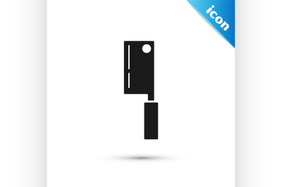 Black Meat chopper icon isolated on white background. Kitchen knife fo