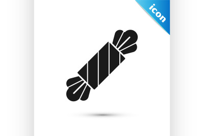Black Candy icon isolated on white background. Happy Halloween party.