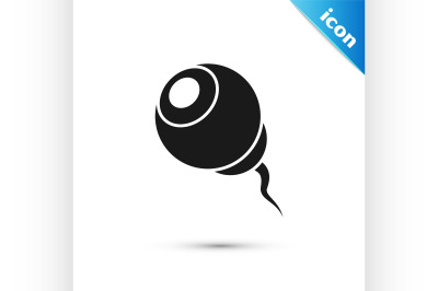 Black Eye icon isolated on white background. Happy Halloween party.  V