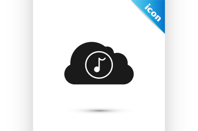 Black Music streaming service icon isolated on white background. Sound