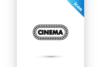 Black Cinema poster design template icon isolated on white background.