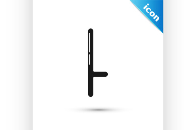 Black Police rubber baton icon isolated on white background. Rubber tr