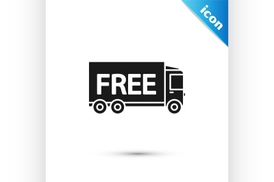 Black Free delivery service icon isolated on white background. Free sh