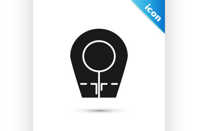 Black Diving hood icon isolated on white background. Spearfishing hat