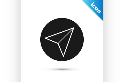 Black Paper airplane icon isolated on white background.  Vector Illust