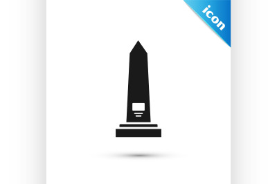 Black Washington monument icon isolated on white background. Concept o