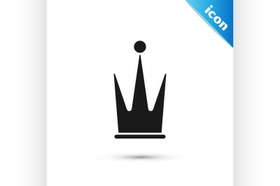 Black Crown icon isolated on white background.  Vector Illustration