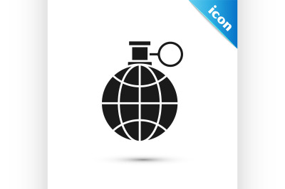 Black Planet earth and a recycling icon isolated on white background.