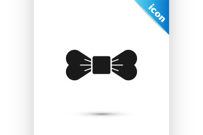 Black Bow tie icon isolated on white background.  Vector Illustration