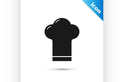 Black Chef hat icon isolated on white background. Cooking symbol. Cook