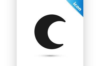 Black Moon and stars icon isolated on white background.  Vector Illust