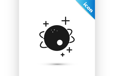 Black Planet icon isolated on white background.  Vector Illustration